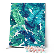 Cargar imagen en el visor de la galería, Pintar Por Números - Hojas Tropicales Verdes - Figuredart - Flores Novedades