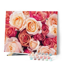 Cargar imagen en el visor de la galería, Pintar Por Números - Rosas De Color Naranja Melocotón - Figuredart - Flores Novedades