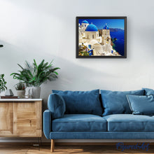 Cargar imagen en el visor de la galería, Pintar Por Números - Santorini Azul Blanco - Figuredart - Ciudades