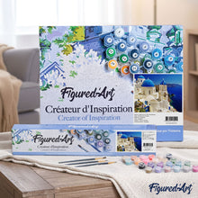 Cargar imagen en el visor de la galería, Pintar Por Números - Santorini Azul Blanco - Figuredart - Ciudades