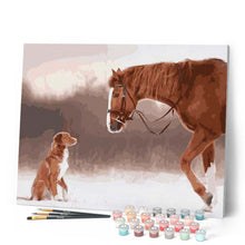 Cargar imagen en el visor de la galería, Pintar Por Números - Caballo Y Perro - Figuredart - Animales Caballos Perros