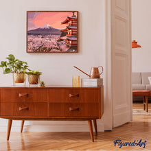 Cargar imagen en el visor de la galería, Pintar Por Números - Fuji Flores De Cerezo En Primavera - Figuredart - Paisajes