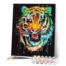 Cargar imagen en el visor de la galería, Pintar Por Números - Tigre Colorido 1 - Figuredart - Animales Pop Art Tigres