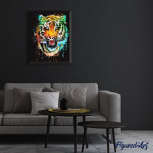 Cargar imagen en el visor de la galería, Pintar Por Números - Tigre Colorido 1 - Figuredart - Animales Pop Art Tigres