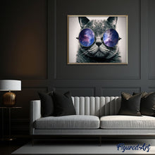 Cargar imagen en el visor de la galería, Pintar Por Números - Gato Gafas De Sol - Figuredart - Animales Gatos