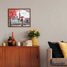 Cargar imagen en el visor de la galería, Pintar Por Números - Puente Paraguas Rojo - Figuredart - Ciudades Romanticismo