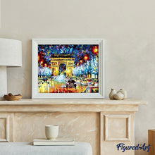 Cargar imagen en el visor de la galería, Pintar Por Números - Coches Por La Noche Abstracto - Figuredart - Ciudades Reproducción De Obras De Arte