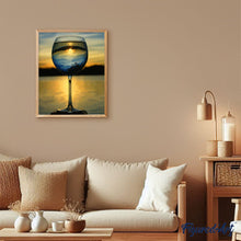 Cargar imagen en el visor de la galería, Pintar Por Números - Copa de Vino Y Bonita Vista - Figuredart - Intermedio, Novedades, Paisajes