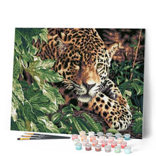 Cargar imagen en el visor de la galería, Pintar Por Números - Leopardo Escondido Detrás Del Árbol - Figuredart - Animales Árboles