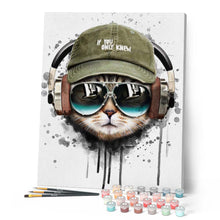 Cargar imagen en el visor de la galería, Pintar Por Números - Gato Cool - Figuredart - Animales, Gatos, Intermedio, Novedades