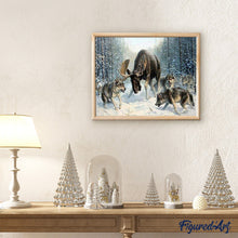 Cargar imagen en el visor de la galería, Pintar Por Números - Rodeada Por Una Manada De Lobos - Figuredart - Animales Lobos