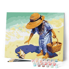 Cargar imagen en el visor de la galería, Pintar Por Números - Niños Recogiendo Conchas En La Playa - Figuredart - Paisajes Principiantes Romanticismo