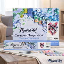 Cargar imagen en el visor de la galería, Pintar Por Números - Búho Rosa Moderno - Figuredart - Animales, Búhos, Intermedio, Novedades