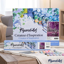 Cargar imagen en el visor de la galería, Pintar Por Números - Banco En El Parque Rosa - Figuredart - Flores Paisajes