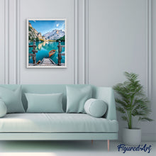 Cargar imagen en el visor de la galería, Pintar Por Números - Barco En El Lago de La Montaña - Figuredart - Barcos, Intermedio, Novedades, Paisajes