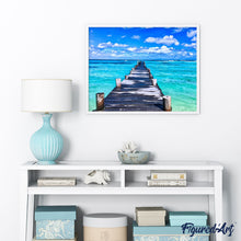 Cargar imagen en el visor de la galería, Pintar Por Números - Pontón En La Playa Del Paraíso - Figuredart - Avanzado, Novedades, Paisajes