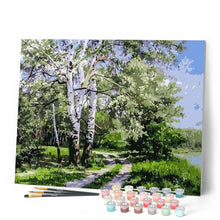 Cargar imagen en el visor de la galería, Pintar Por Números - Paisaje Árboles De Álamo - Figuredart - Paisajes Árboles