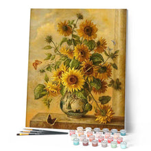Cargar imagen en el visor de la galería, Girasoles en la cómoda pequeña