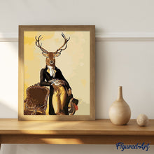 Cargar imagen en el visor de la galería, Pintar Por Números - Ciervo Caballeroso - Figuredart - Animales Pintura Abstracta