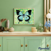 Cargar imagen en el visor de la galería, Mariposa verde y negra