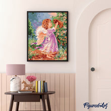 Cargar imagen en el visor de la galería, Pintar Por Números - Muchacha Del Ángel Y El Perrito - Figuredart - Animales Perros Religión Romanticismo