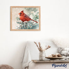 Cargar imagen en el visor de la galería, Pájaro rojo debajo de la nieve