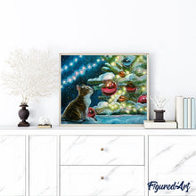 Cargar imagen en el visor de la galería, Gato y bolas de Navidad