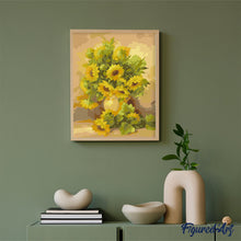 Cargar imagen en el visor de la galería, Pintar Por Números - Jarrón Amarillo Girasol - Figuredart - Flores