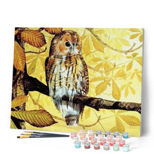 Cargar imagen en el visor de la galería, Pintar Por Números - Las Hojas Amarillasy El Búho - Figuredart - Animales Búhos