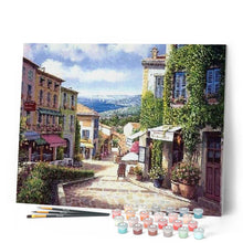 Cargar imagen en el visor de la galería, Pintar Por Números - Tienda Mediterránea Tablero De Dibujo De La Puerta - Figuredart - Paisajes