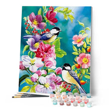 Cargar imagen en el visor de la galería, Pintar por números | Pájaros bonitos en primavera | Novedades Animales Pájaros Flores Intermedio | FiguredArt