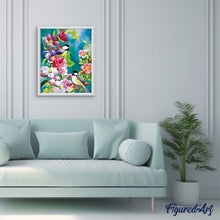 Cargar imagen en el visor de la galería, Pintar por números | Pájaros bonitos en primavera | Novedades Animales Pájaros Flores Intermedio | FiguredArt