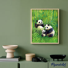 Cargar imagen en el visor de la galería, Pintar por números | La familia de pandas | Novedades Animales Pandas Avanzado | FiguredArt