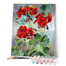 Cargar imagen en el visor de la galería, Pintar por números | Geranios rojos | Novedades Flores Avanzado | FiguredArt