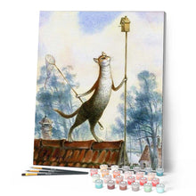 Cargar imagen en el visor de la galería, Pintar Por Números - Gato En Un Tejado - Figuredart - Animales Gatos