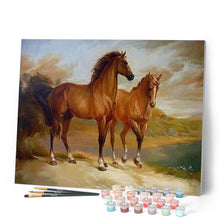 Cargar imagen en el visor de la galería, Pintar Por Números - Dos Caballos - Figuredart - Animales Caballos