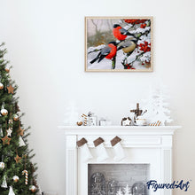 Cargar imagen en el visor de la galería, Pintar por números | Rouge Gorge en la nieve | Novedades Animales Pájaros Invierno Avanzado | FiguredArt