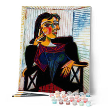 Cargar imagen en el visor de la galería, Pintar por números | Picasso - Retrato de Dora | Novedades Reproducción de obras de arte Retrato pintura abstracta Fácil | FiguredArt