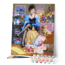 Cargar imagen en el visor de la galería, Pintar Por Números - Hermosa Novia Azul - Figuredart - Romanticismo