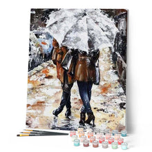 Cargar imagen en el visor de la galería, Pintar Por Números - Parejas Bajo El Paraguas - Figuredart - Romanticismo