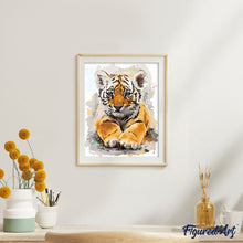 Cargar imagen en el visor de la galería, Pintar por números | Un adorable bebé tigre | Novedades Animales Tigres Avanzado | FiguredArt