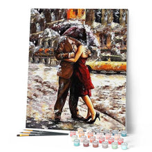 Cargar imagen en el visor de la galería, Pintar Por Números - Beso Bajo El Paraguas - Figuredart - Romanticismo