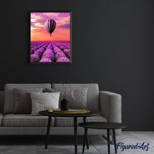 Cargar imagen en el visor de la galería, Pintar por números | Globo y lavandas | Novedades Paisajes Flores Avanzado | FiguredArt