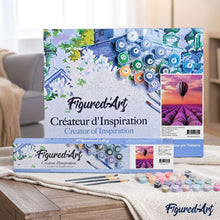 Cargar imagen en el visor de la galería, Pintar por números | Globo y lavandas | Novedades Paisajes Flores Avanzado | FiguredArt