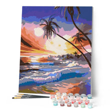 Cargar imagen en el visor de la galería, Pintar por números | Tormenta en los cocoteros | Novedades Paisajes Fácil | FiguredArt