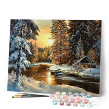 Cargar imagen en el visor de la galería, Pintar Por Números - La Puesta Del Sol De La Nieve - Figuredart - Paisajes