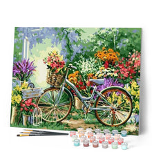 Cargar imagen en el visor de la galería, Pintar Por Números - Flores Y Bicicletas - Figuredart - Flores Paisajes