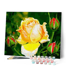 Cargar imagen en el visor de la galería, Pintar por números | Capullo de rosa amarilla | Novedades Flores Fácil | FiguredArt