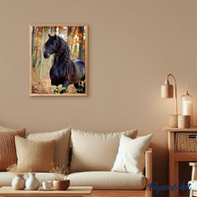 Cargar imagen en el visor de la galería, Pintar por números | Caballo negro elegante | Novedades Animales Caballos Intermedio | FiguredArt