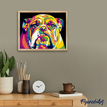 Cargar imagen en el visor de la galería, Pintar Por Números - Bulldog De Color - Figuredart - Animales Pop Art Principiantes